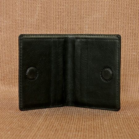 Handcrafted Jungle Charcoal Wallet Leather Versatile Compact